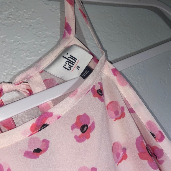 Cabi 5218 Tie-Back Halter Top Blouse Pink Floral M - Picture 5 of 6